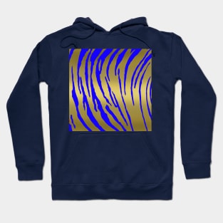 Gold Tiger Stripes Blue Hoodie